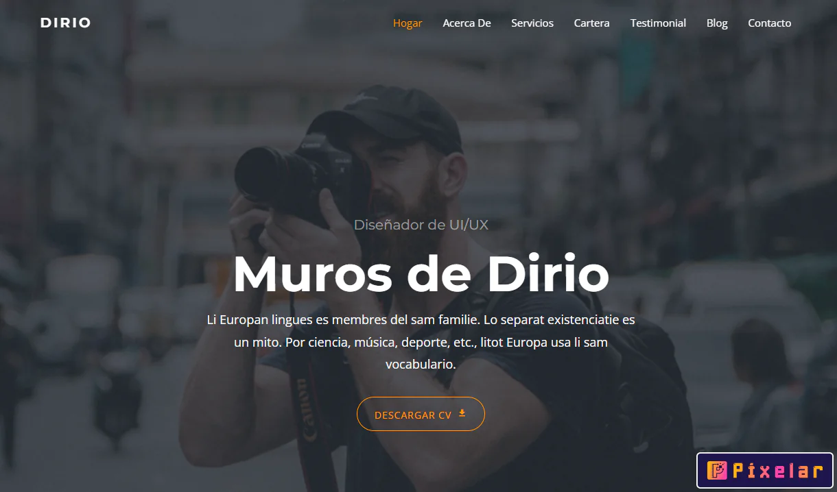 Dirio - Plantilla HTML5/CSS3 de Portafolio y Currículum Profesional
