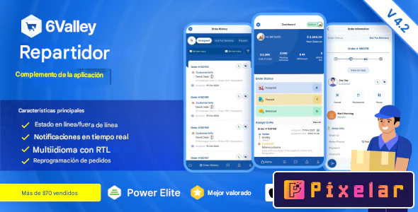 6Valley Delivery App - Aplicación Flutter para Repartidores del Sistema eCommerce Multivendor