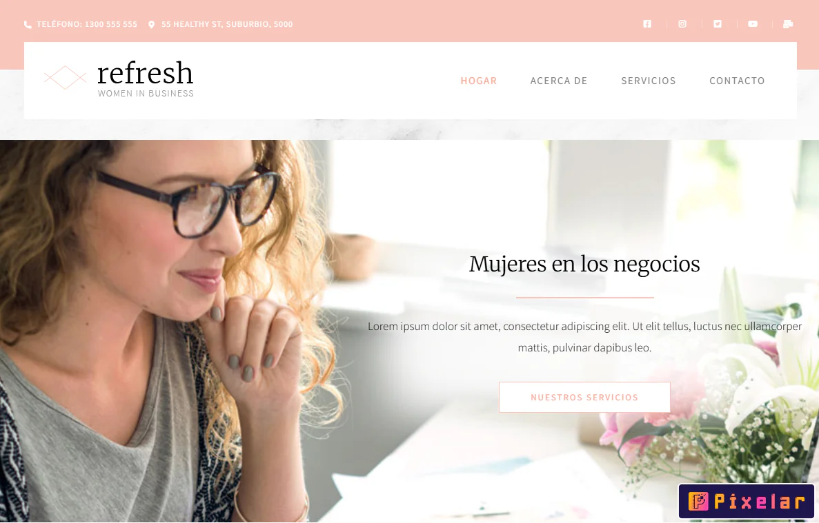 Refresh - Kit de Plantillas Elementor para Mujeres Emprendedoras, Coaches y Negocios Femeninos