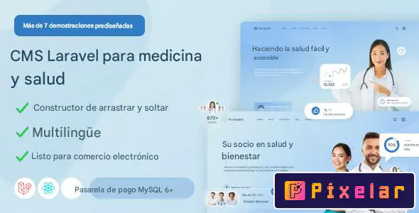 ProHealth - Sistema Médico Integral con CMS en Laravel y Constructor de Páginas en Vivo