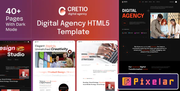 Cretio – Plantilla HTML para agencias digitales