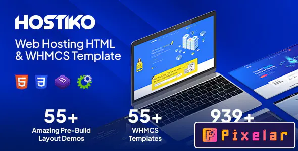 Hostiko - Plantilla de alojamiento HTML y WHMCS con diseño isométrico