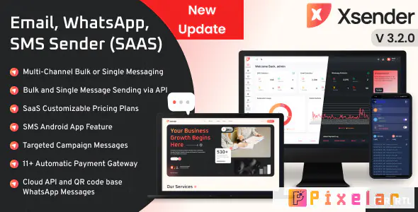 XSender - Aplicación de mensajería masiva de correo electrónico, SMS y WhatsApp