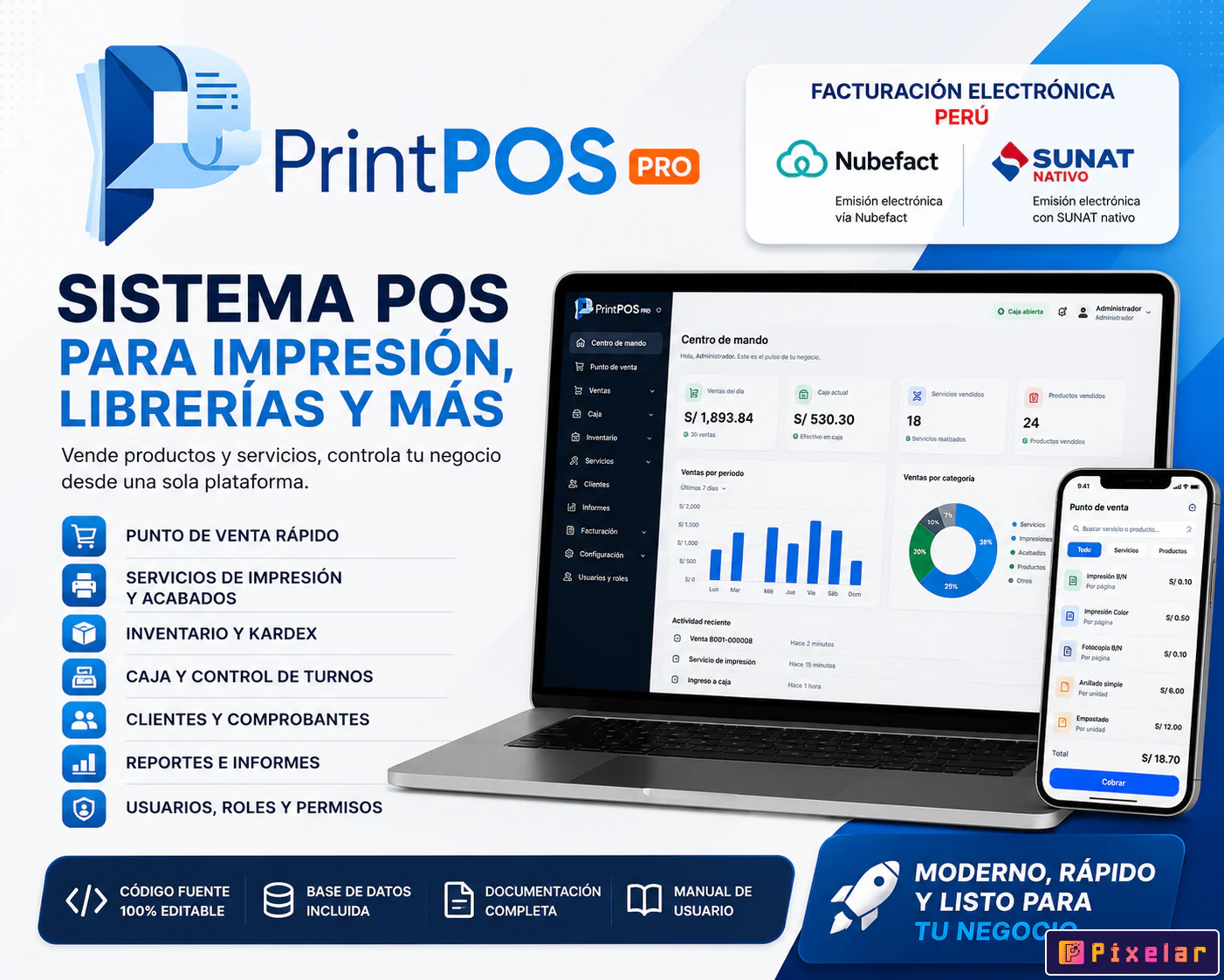 PrintPOS PRO – Sistema POS Profesional para Centros de Impresión, Librerías, y Negocios de Servicios