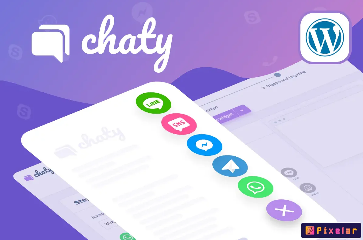 Chaty Pro – Widget de chat flotante, iconos de contacto, mensajes, Telegram, correo electrónico