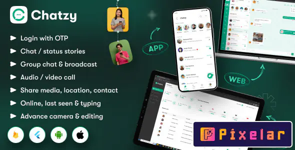 Chatzy - Aplicación de chat y llamadas clon de WhatsApp