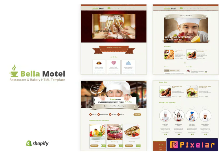 Bella Motel - HTML adaptable para restaurantes y panaderías