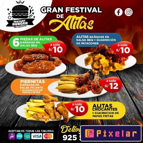 Plantilla Editable "Gran Festival de Alitas"