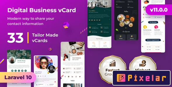 vCard SaaS - Creador de tarjetas de presentación SaaS - Laravel VCard SaaS - Tarjeta NFC