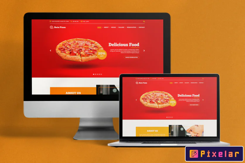 Butazzo Pizza - Plantilla HTML de una página para restaurantes y pizzerías