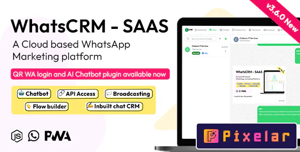 WhatsCRM - Chatbot, generador de flujos, acceso a API