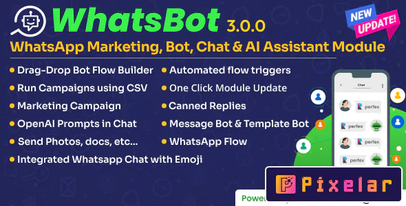 WhatsBot - Módulo de marketing de WhatsApp, bot, chat y asistente personal con IA para Perfex CRM