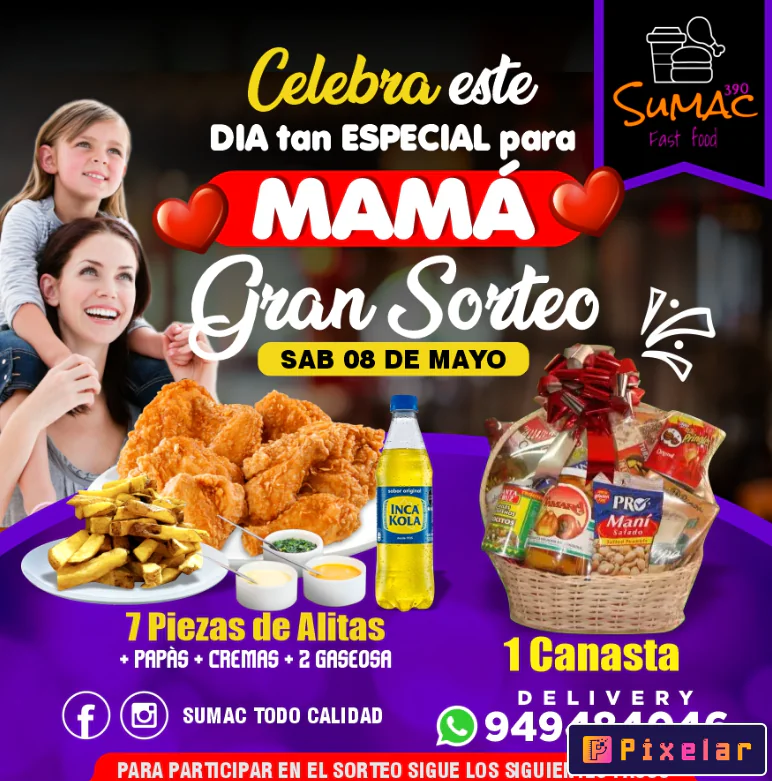 Plantilla Editable "Promoción Día de la Madre + Sorteo"