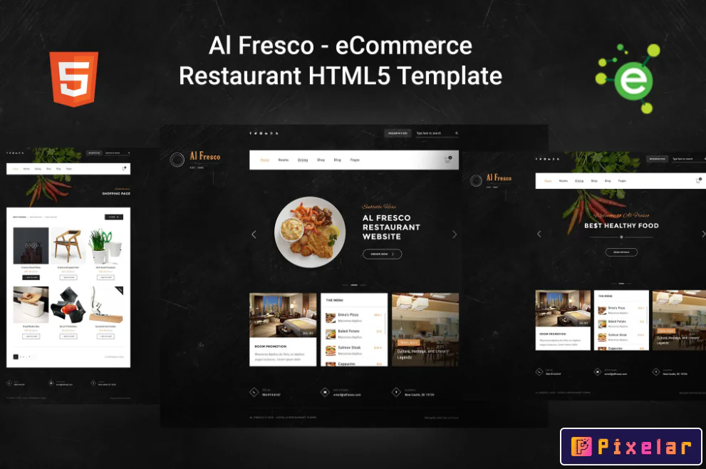 AlFresco — Plantilla HTML5 para restaurantes de comercio electrónico