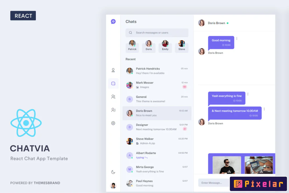 Chatvia - Plantilla de Aplicación React Chat con Redux y RTL 💬⚛️