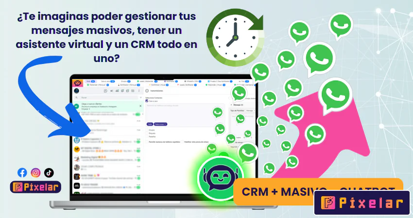 WhatsPix CRM - Envios Masivo - ChatBot - CRM - Programacion de mensajes en WhatsApp Web