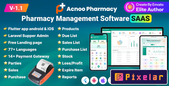 Farmacia Acnoo - Software SaaS de gestión de farmacias y app Flutter con panel de administración