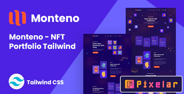 Monteno - Plantilla Tailwind CSS para Portafolio de NFT 🎨🖼️