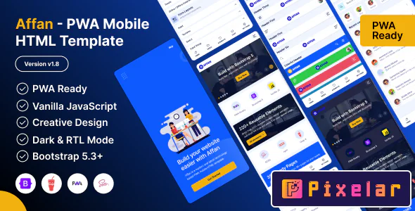 Affan - La Plantilla Móvil PWA Definitiva para tu Proyecto