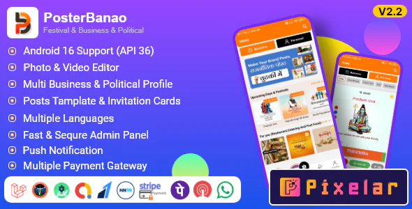 Poster Banao - App para Creador de Pósters (Festival, Negocio, Político) 🎨📢