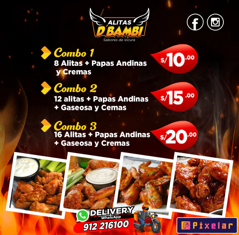 Plantilla Editable de Combos de Alitas