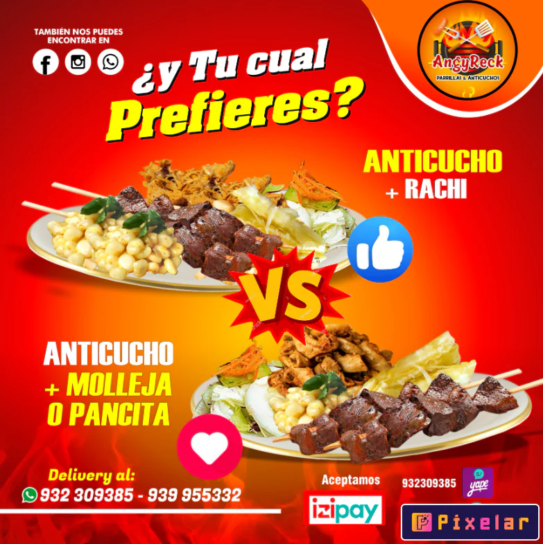 Plantilla Editable de Promoción - Anticuchos y Combinados